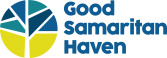 Good Samaritan's logo is a tree icon in the style of stained glass. The canopy of the tree is in blues and greens. The space below the canopy is a yellow/green.